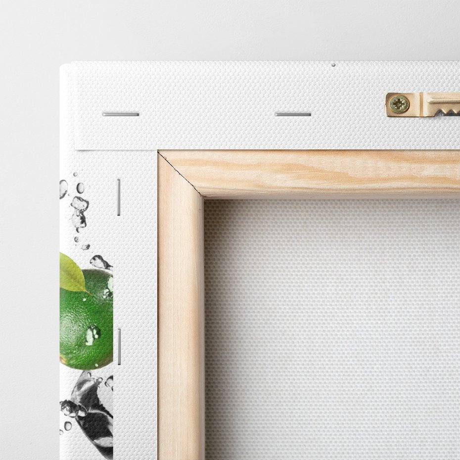 Obraz na płótnie - limonki, kostki lodu, świeżość