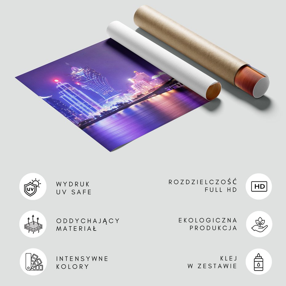 Fototapeta - miasto, most, noc