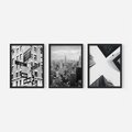 Zestaw obrazy w ramie, plakaty - miasto, architektura, budynki - rama czarna