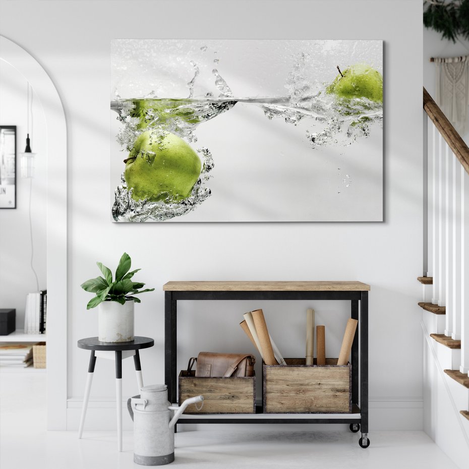 Obraz na płótnie - jabłka, woda, świeżość