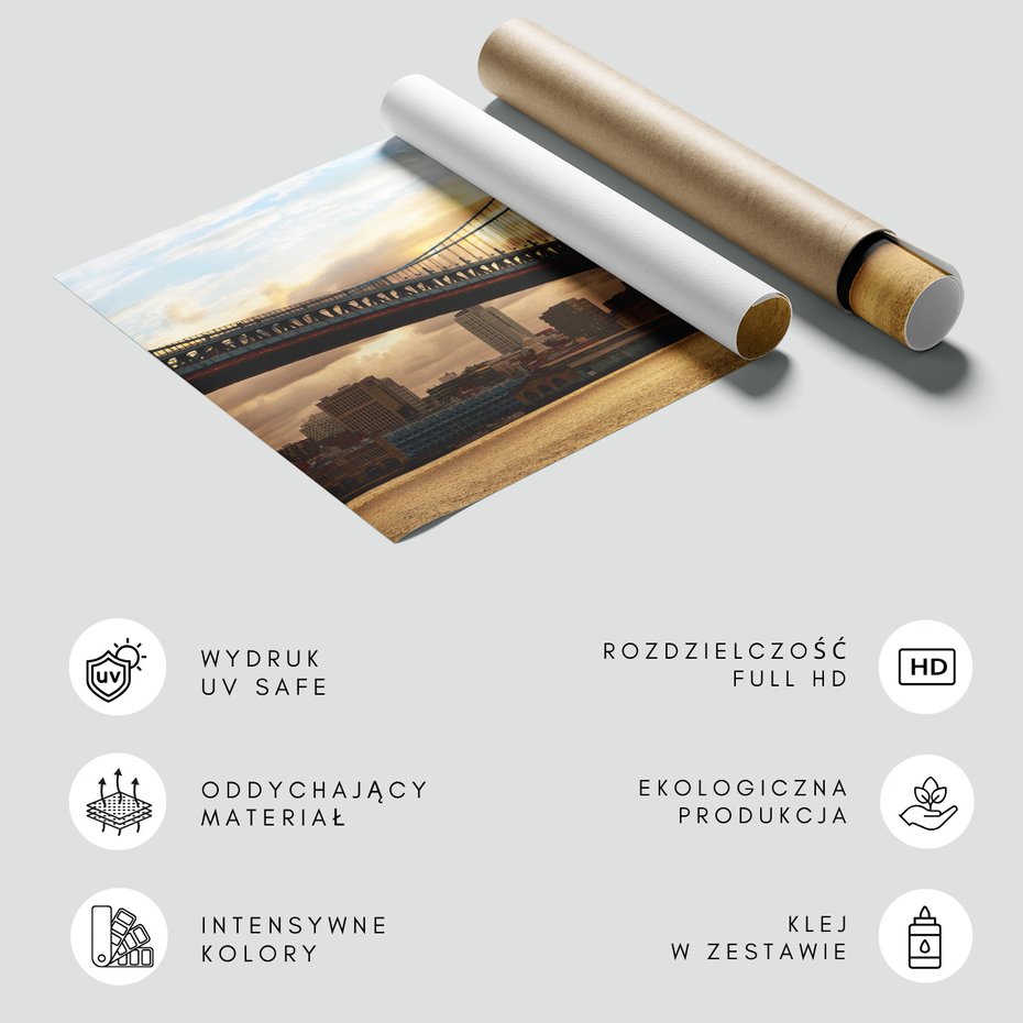 Fototapeta - most, miasto, rzeka