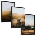 Zestaw obrazy w ramie, plakaty - krajobraz, natura, zachód słońca - rama czarna