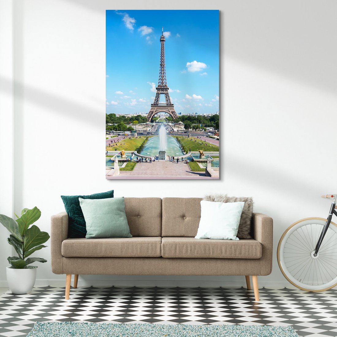 Obraz na płótnie - Paryż, wieża Eiffla, miasto