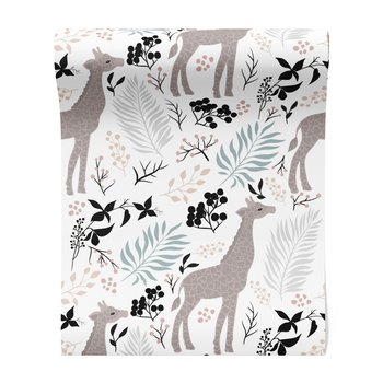 Tapeta - żyrafy, liście, jagody