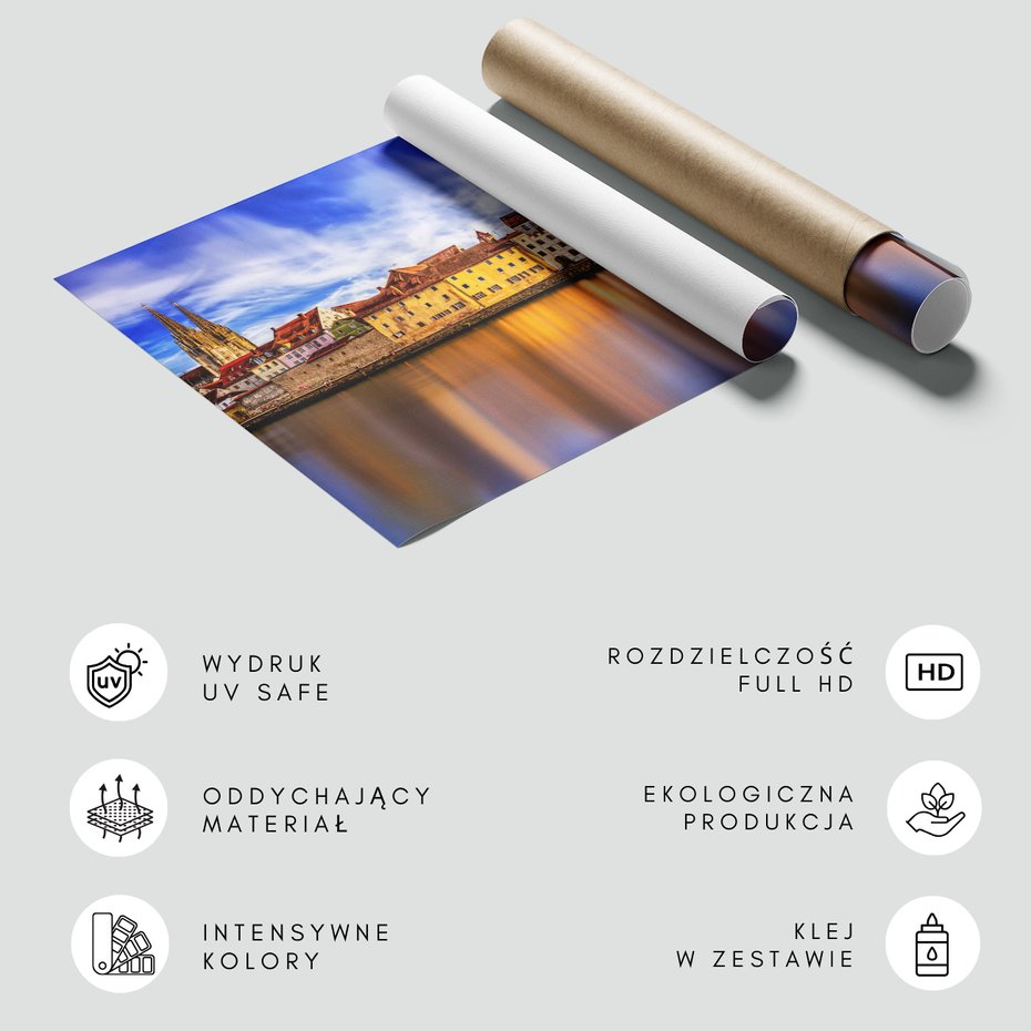 Fototapeta - miasto, rzeka, budynki