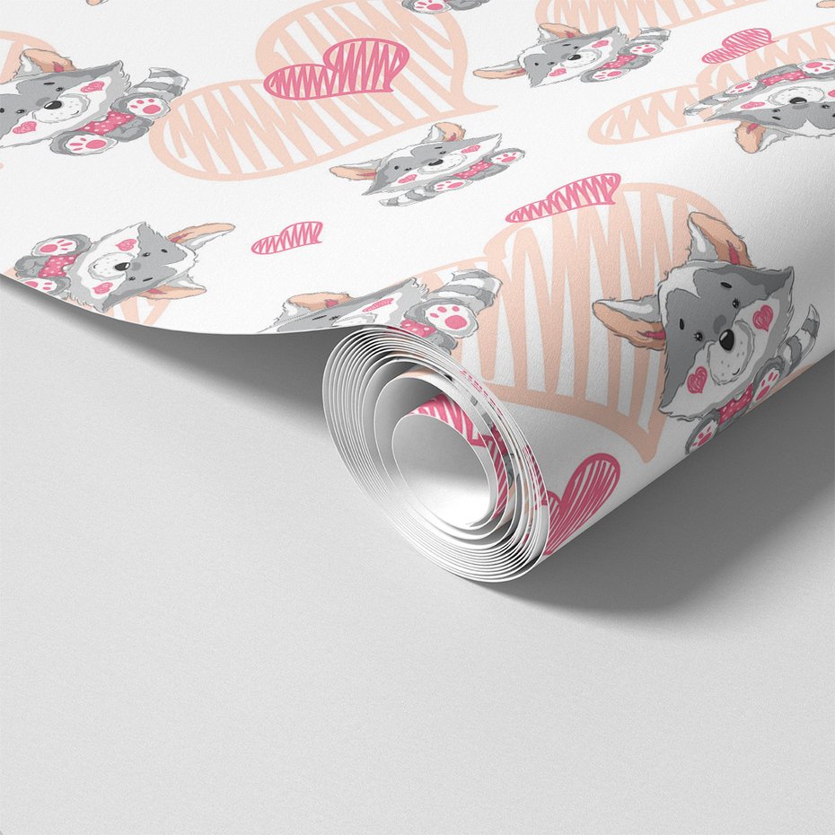 Tapeta - dziecięca, szop, serca