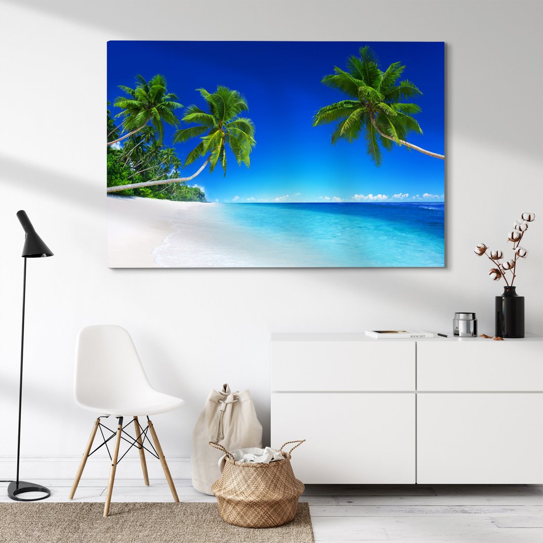 Obraz na płótnie - plaża, palmy, morze