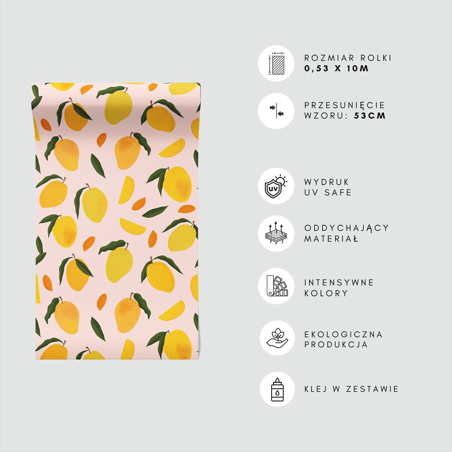 Tapeta - mango, liście, plasterki