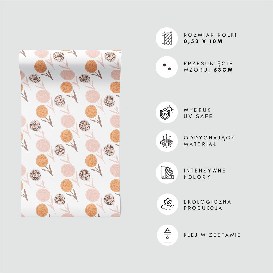 Tapeta - kwiaty, liście, abstrakcja