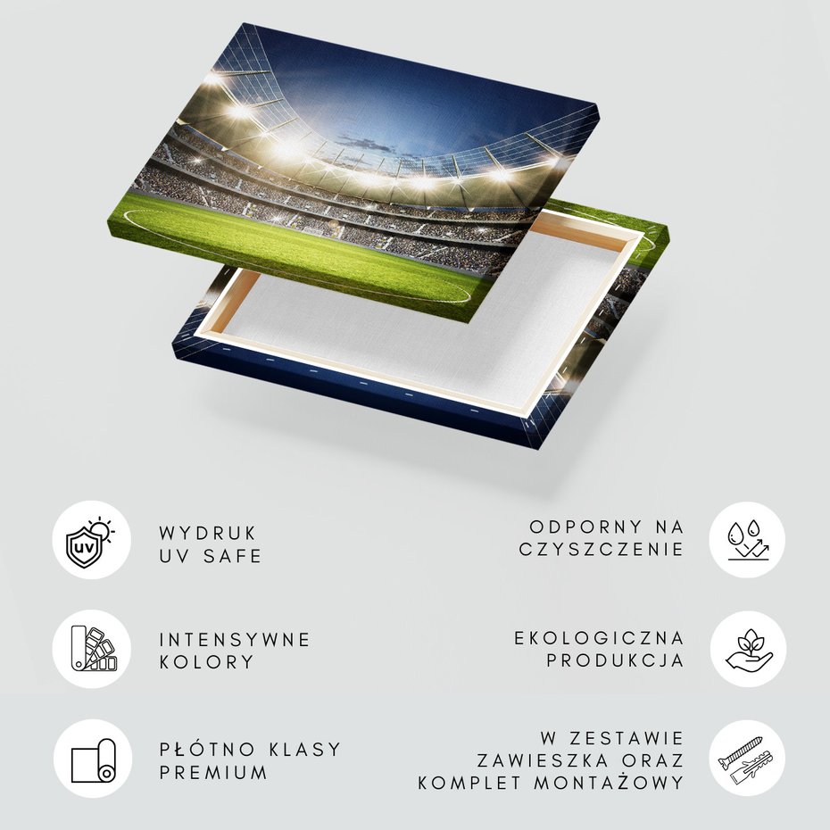 Obraz na płótnie - stadion, piłka nożna, kibice