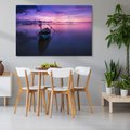 Obraz na płótnie - łódź, morze, zmierzch