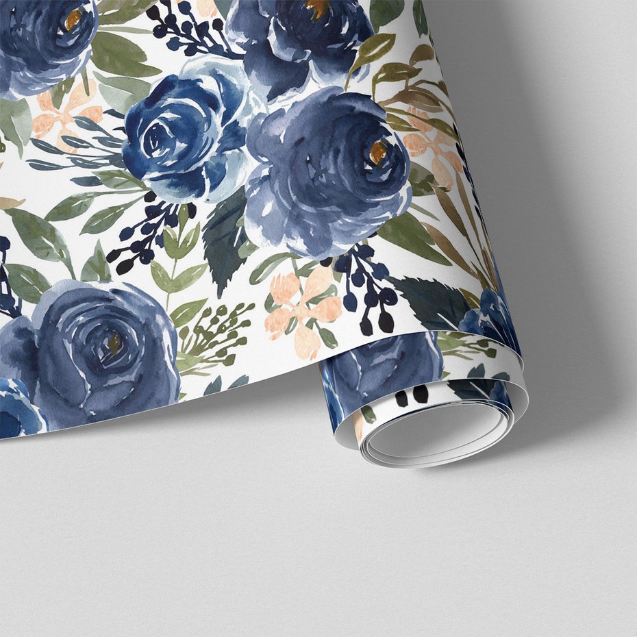 Tapeta - róże, liście, kompozycja