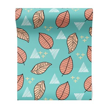 Tapeta - liście, trójkąty, plusy