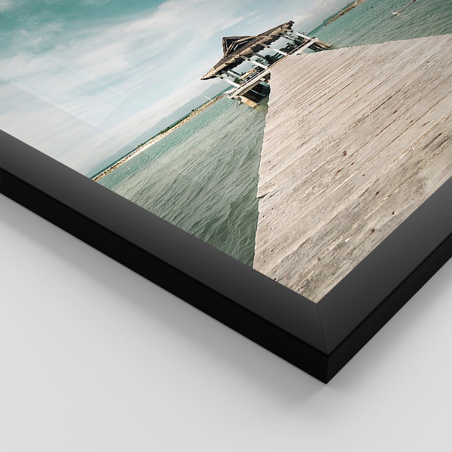 Zestaw obrazy w ramie, plakaty - plaża, morze, tropiki - rama czarna