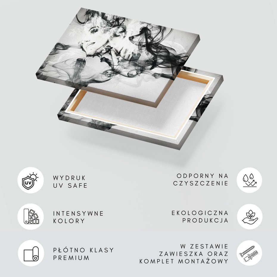 Obraz na płótnie - dym, twarz, portret