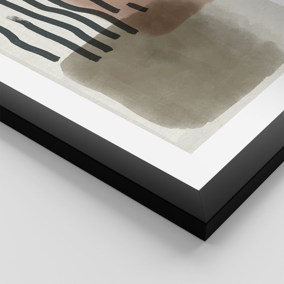 Zestaw obrazy w ramie, plakaty - abstrakcja, geometria, kształty - rama czarna