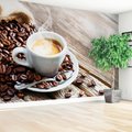 Fototapeta - kawa, ziarna, filiżanka