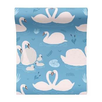 Tapeta - łabędzie, woda, rośliny