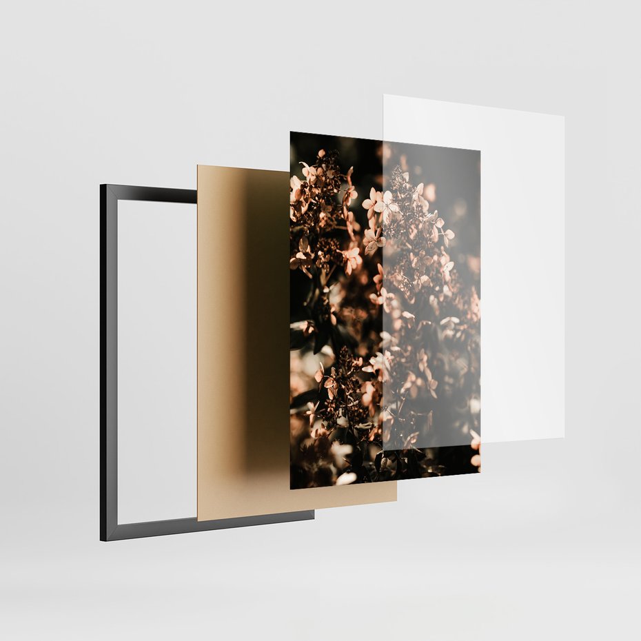 Zestaw obrazy w ramie, plakaty - kwiaty, jesień, dekoracja - rama czarna