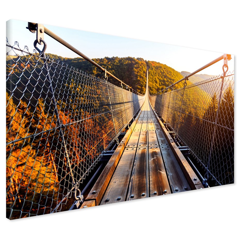 Obraz na płótnie - most wiszący, krajobraz, natura