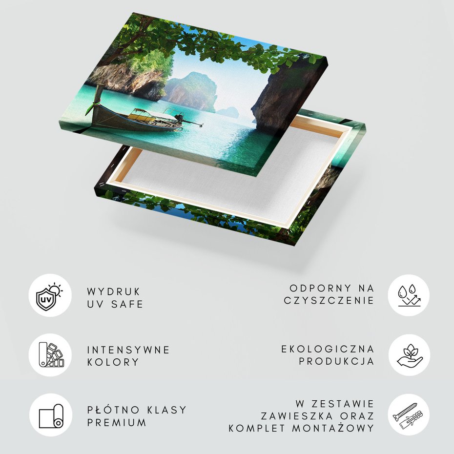 Obraz na płótnie - plaża, morze, łódź