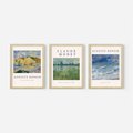 Zestaw obrazy w ramie, plakaty - impresjonizm, pejzaż, morze - rama drewno