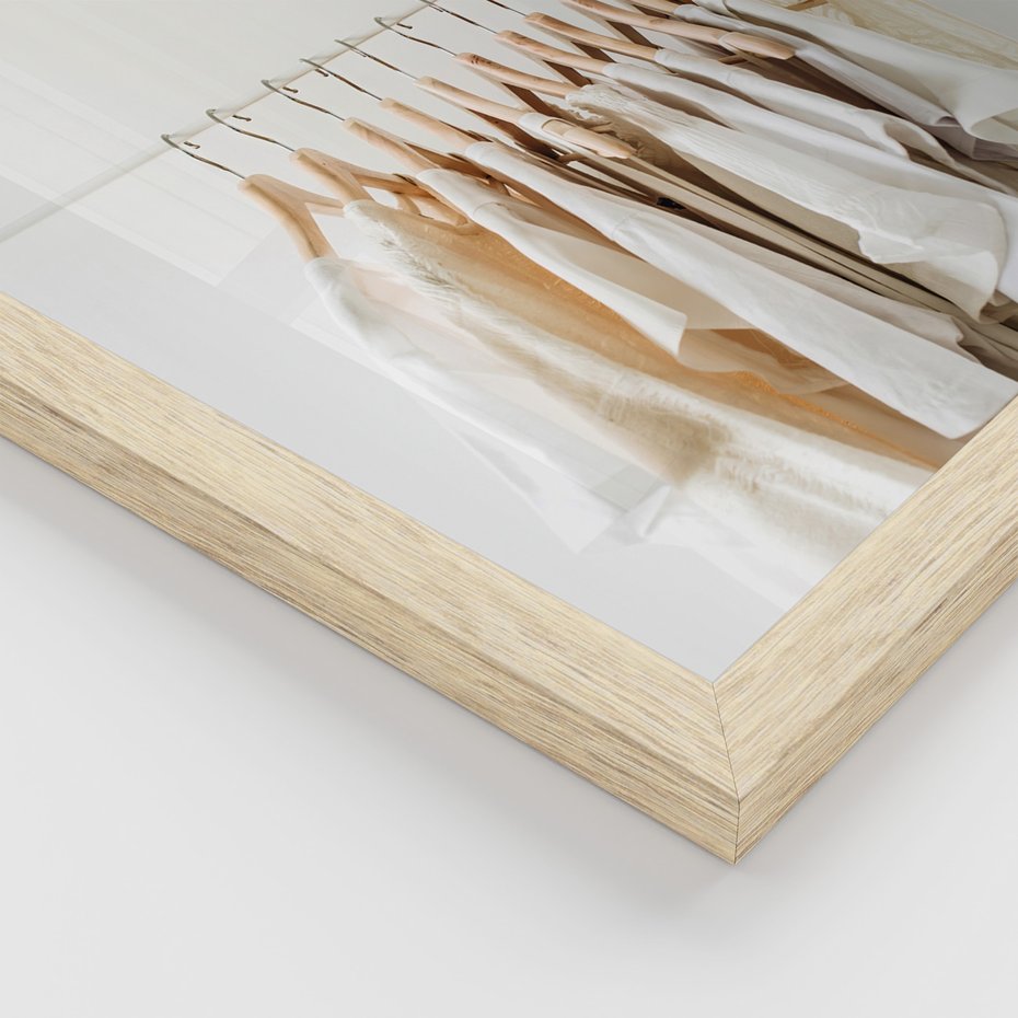 Zestaw obrazy w ramie, plakaty - ubrania, akcesoria, minimalizm - rama drewno