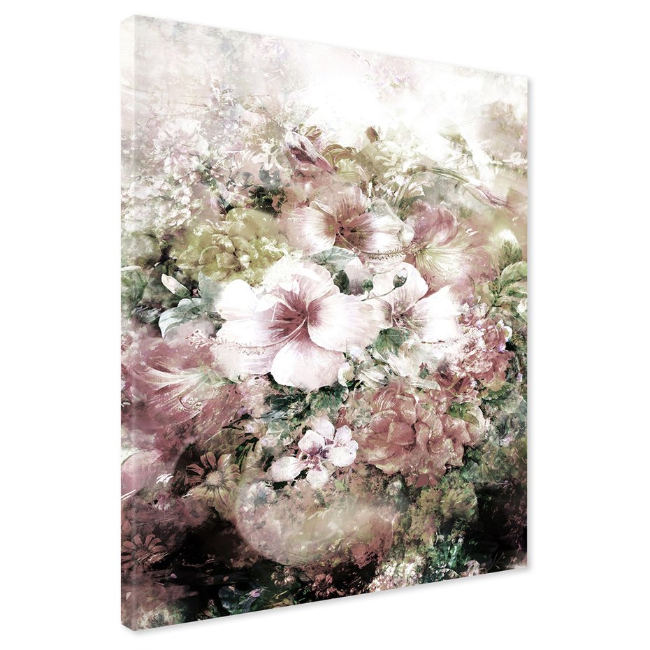 Obraz na płótnie - kwiaty, pastelowe, abstrakcja