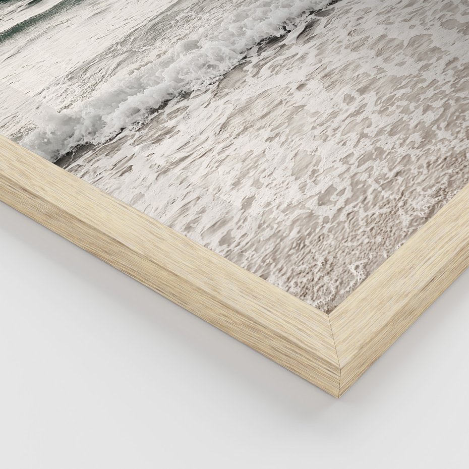 Zestaw obrazy w ramie, plakaty - plaża, piasek, morze - rama drewno