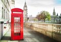 Fototapeta - Londyn, budka telefoniczna, miasto