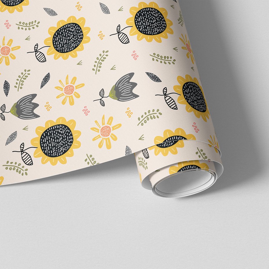 Tapeta - słonecznik, kwiat, liście