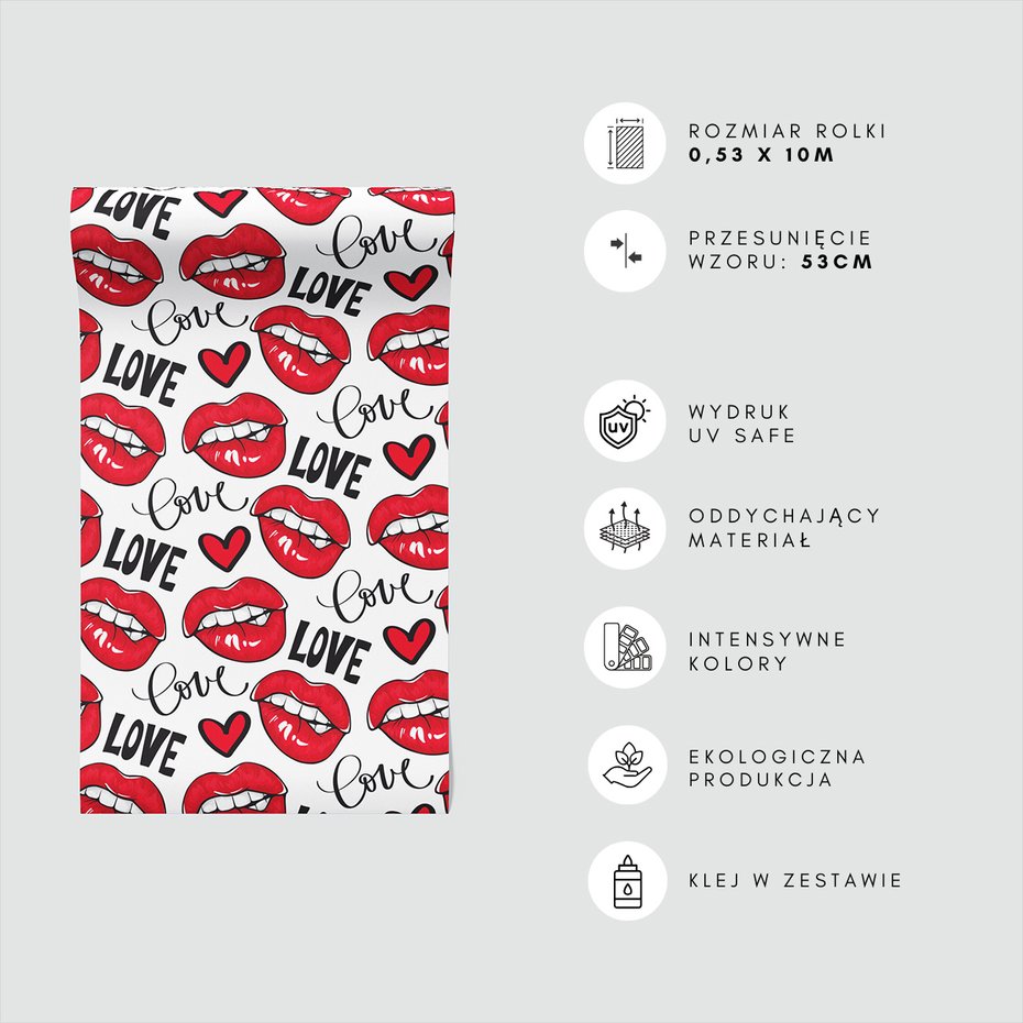 Tapeta - usta, miłość, serce