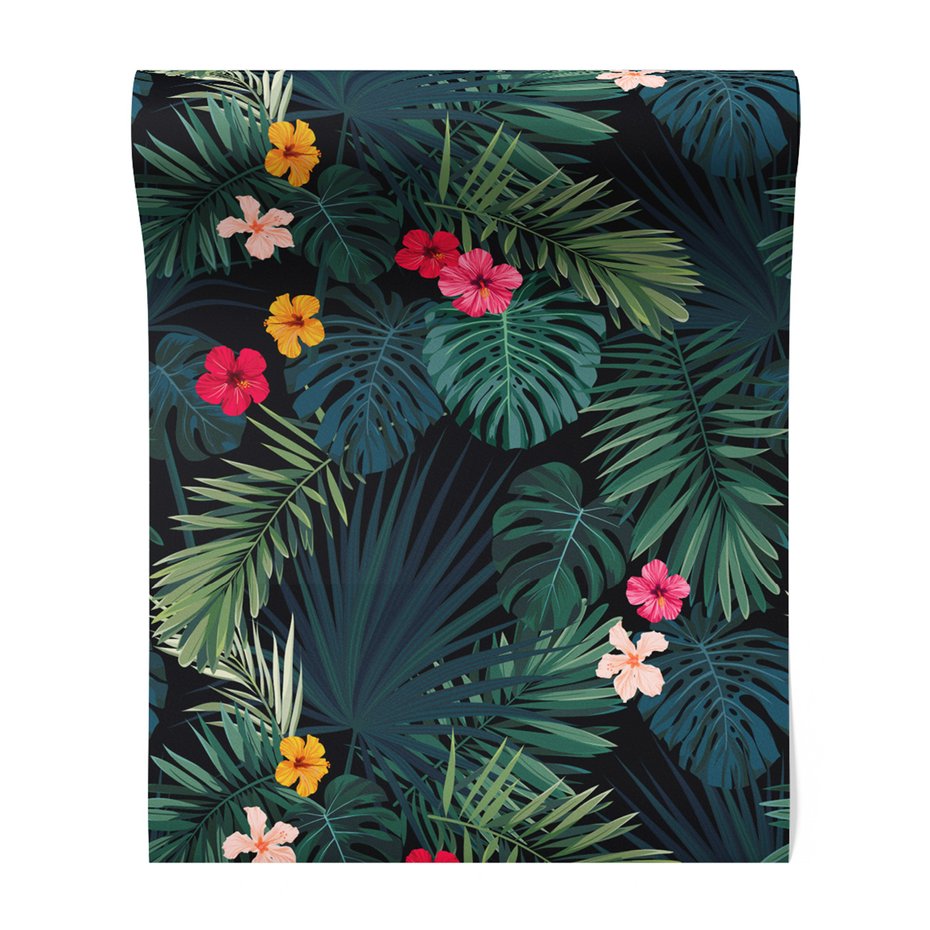 Tapeta - liście, kwiaty, tropiki