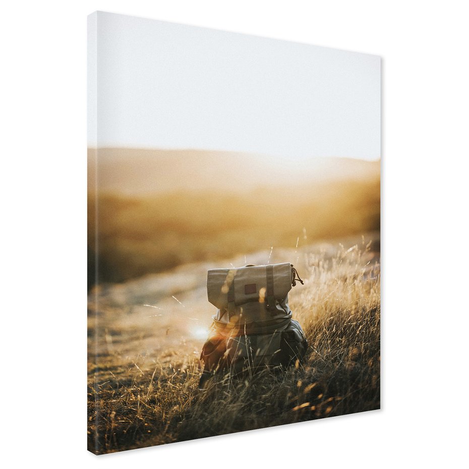 Obraz na płótnie - plecak, natura, trawa