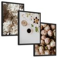 Zestaw obrazy w ramie, plakaty - kwiaty, róże, bukiet - rama czarna