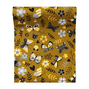 Tapeta - motyle, kwiaty, liście