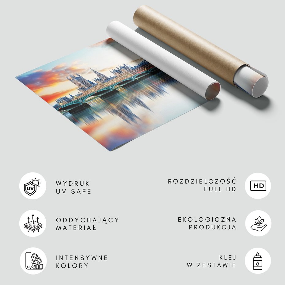 Fototapeta - Londyn, Tamiza, Big Ben