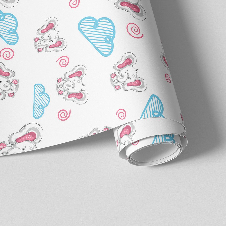 Tapeta - dziecięca, słoń, chmura,