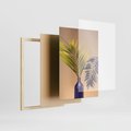 Zestaw obrazy w ramie, plakaty - liście, rośliny, minimalizm - rama drewno