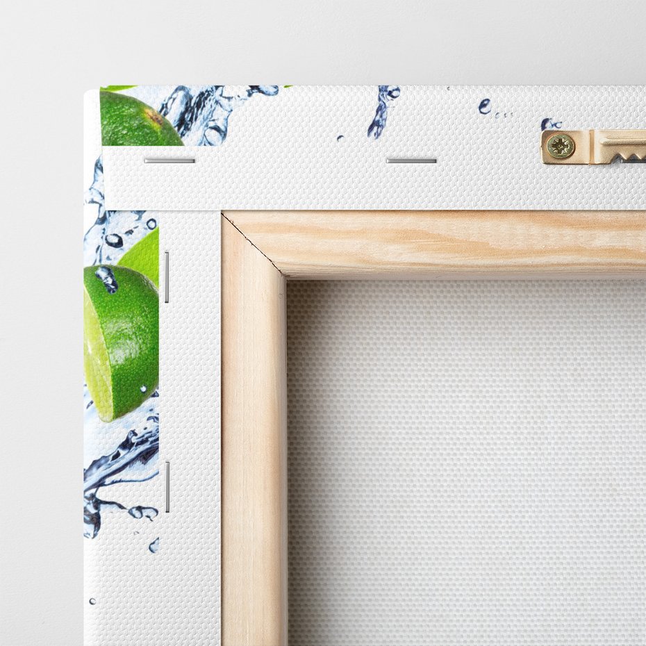 Obraz na płótnie - owoce, limonki, woda