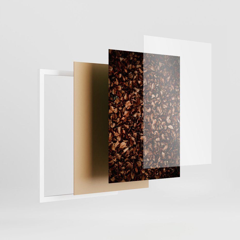 Zestaw obrazy w ramie, plakaty - liście, drzewa, jesień - rama biała