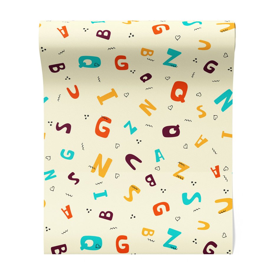 Tapeta - dziecięca, litery, alfabet,