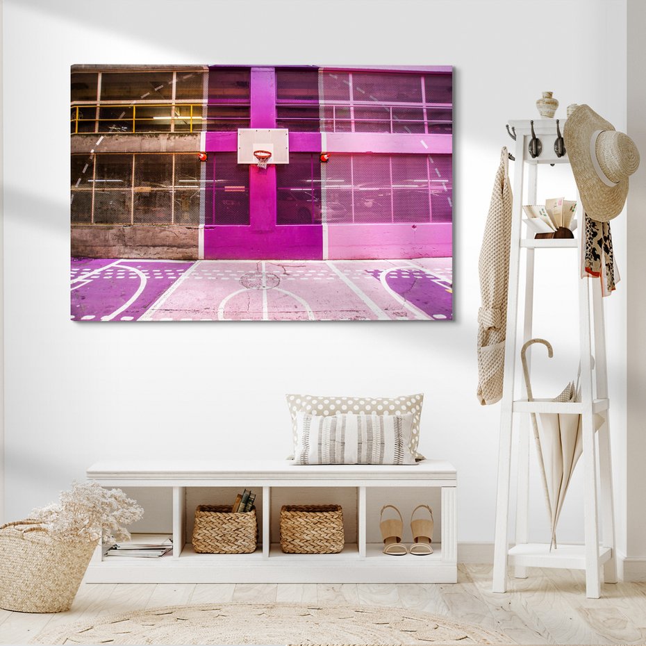 Obraz na płótnie - koszykówka, miasto, sport