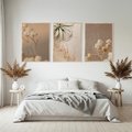 Zestaw obrazy w ramie, plakaty - kwiaty, roślina, suszone - rama drewno