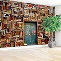 Fototapeta - książki, ściana, drzwi