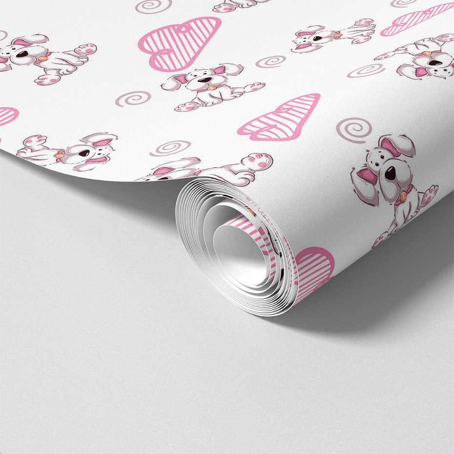 Tapeta - dziecięca, pies, chmura, spirala