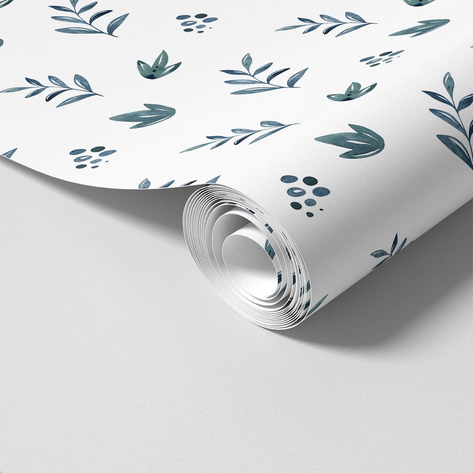 Tapeta - liście, gałązki, kropki