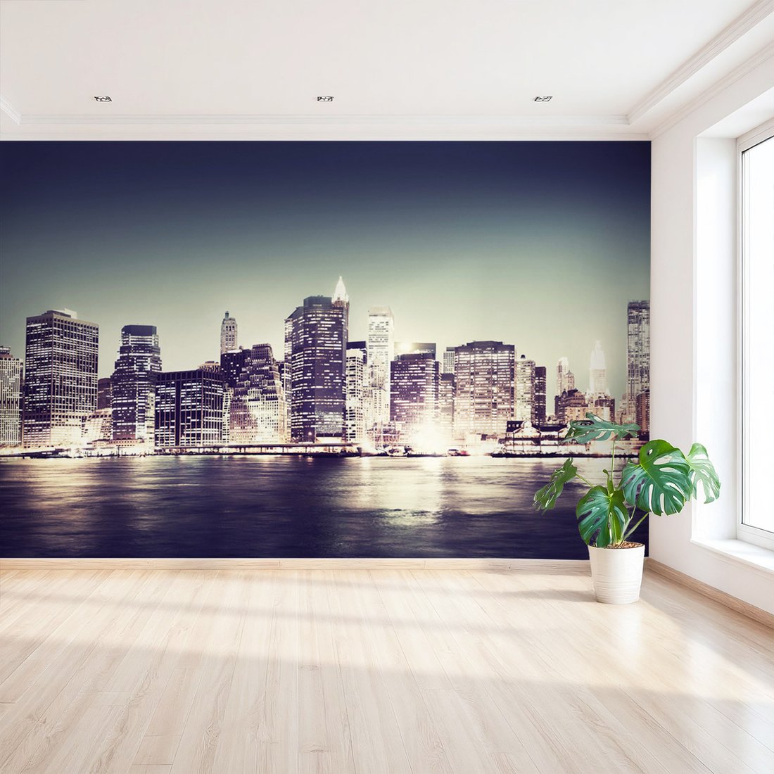 Fototapeta - miasto, noc, woda