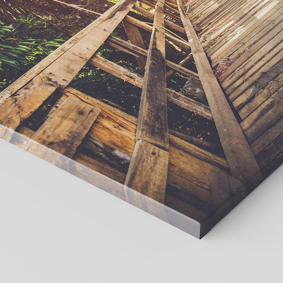 Obraz na płótnie - most drewniany, natura, zieleń