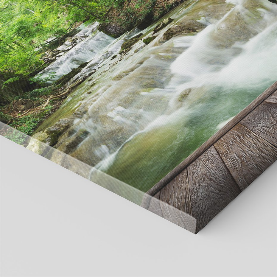 Obraz na płótnie - las, wodospad, natura